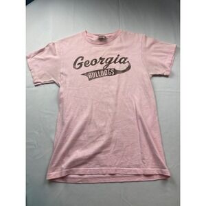 Vintage Fruit Of The Loom Georgia Bulldogs Shirt Mens Small Pink Short Sleeve